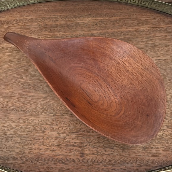 MCM Laur Jensen Denmark Danish teak sculptured bowl dish - Picture 3 of 13